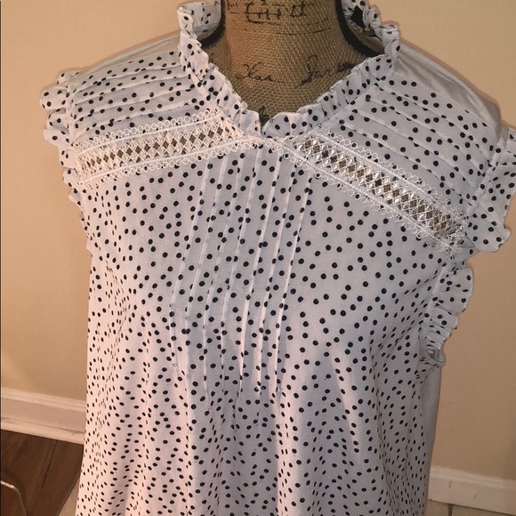 Heart Soul Tops - 2x white tank with black polka dots
